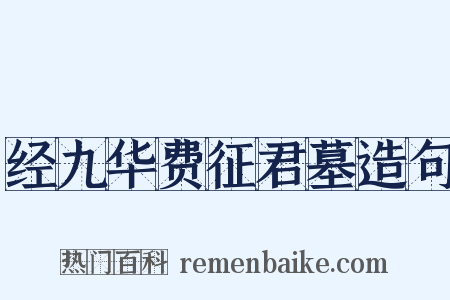 经九华费征君墓造句是什么意思的图片